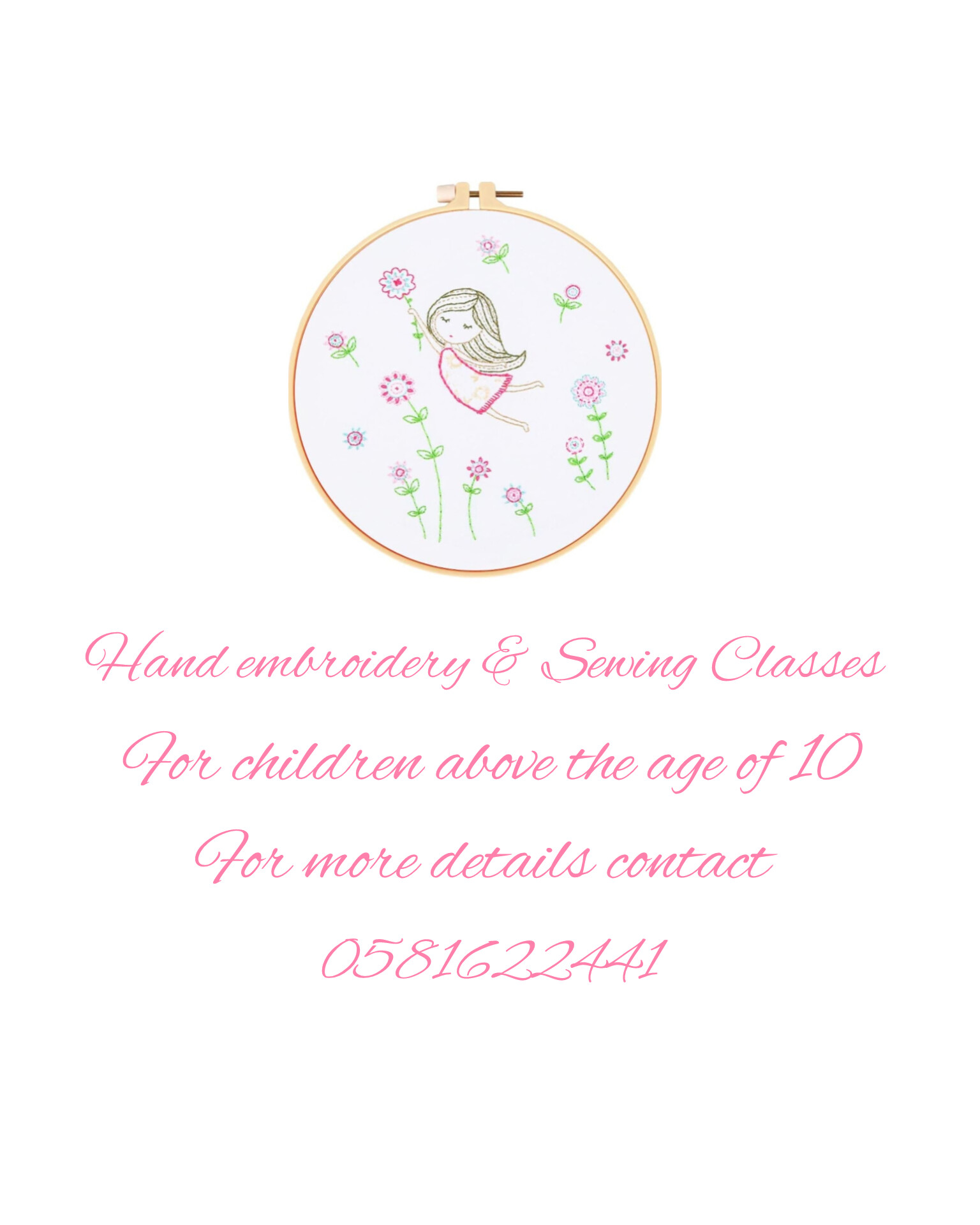 Embroidery Class for children above 10