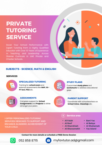 Private Tutor for Science, Math, English