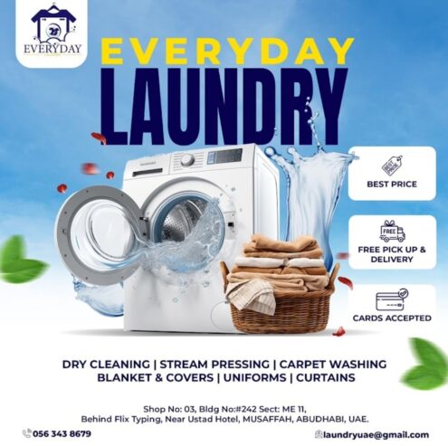 Every day Laundy Free Pickup & Delivery