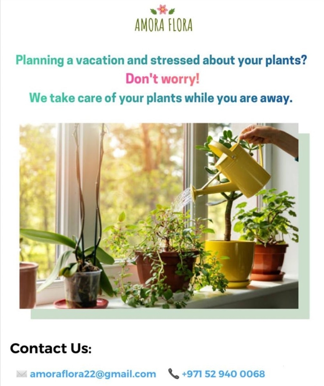AMORA FLORA-We take care of your plants while you are away.