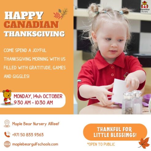 Join CANADIAN THANKSGIVING @ Maple Bear Nursery Al reef