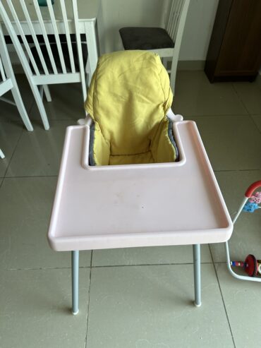 High chair, walker and foldable playpen