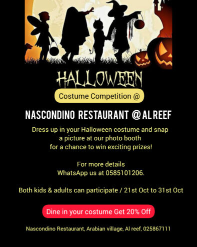 Halloween Costume Competition @ Nascondino Restaurant, Al Reef