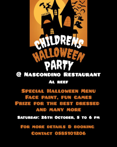 🎃 👻 Halloween party for kids @ Nascondino Restaurant Al reef