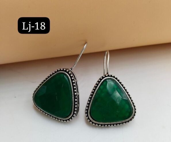 Green studded earrings