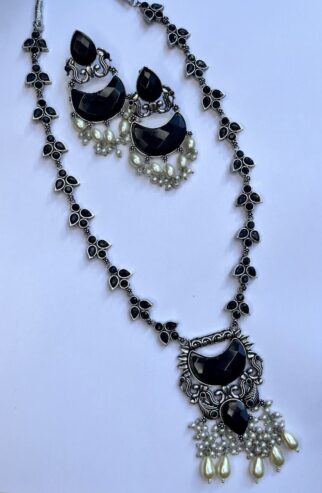 Long oxidised chain black for sale 10% off on this Diwali