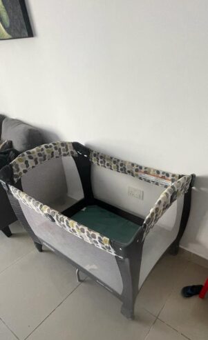 High chair, walker and foldable playpen