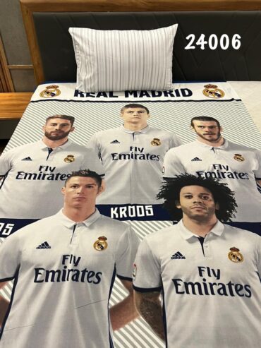 100% cotton football print single bedsheet with a pillow case