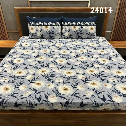 100% cotton floral print bedsheet set with 4 pillow cases