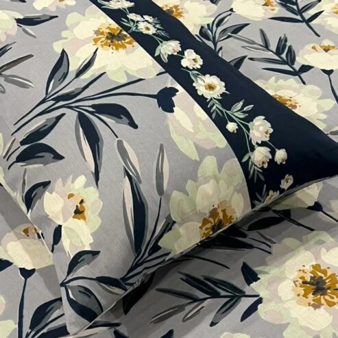 100% cotton floral print bedsheet set with 4 pillow cases