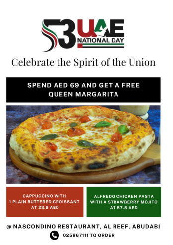 National day offer @ Nascondino Restaurant al reef abudabi