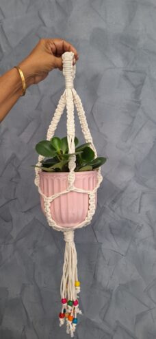 Handmade macrame pot hangers