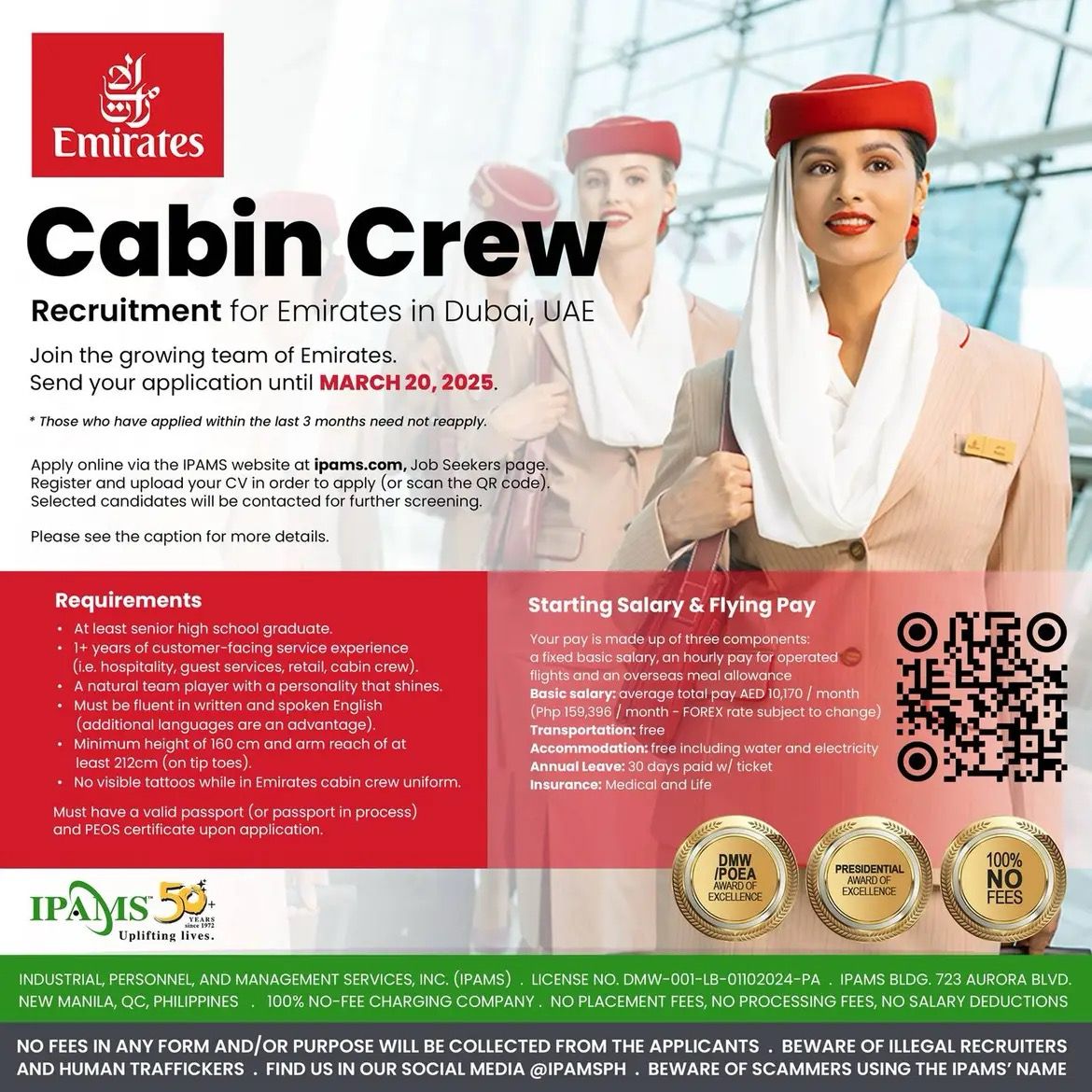 Cabin crew recruitment for Emirates dubai