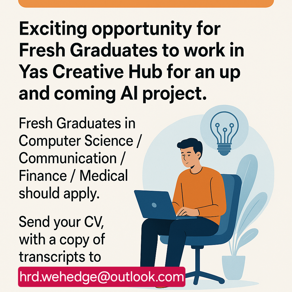 Exciting opportunity for Fresh Graduates