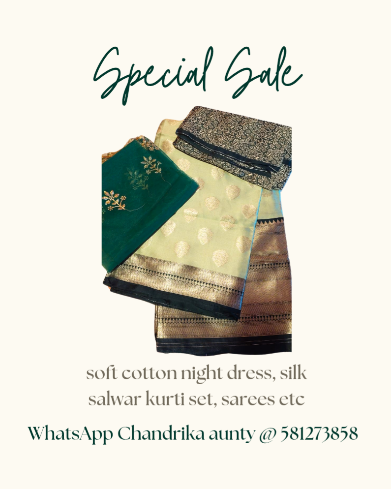 Soft cotton Dress Materials, Night dress, Sarees etc @ al reef
