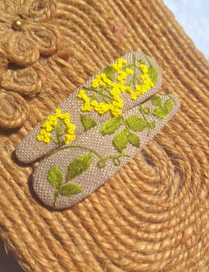 Embroidered Hair Clips Handmade Combo/Hair Accessories/Cute and Unique