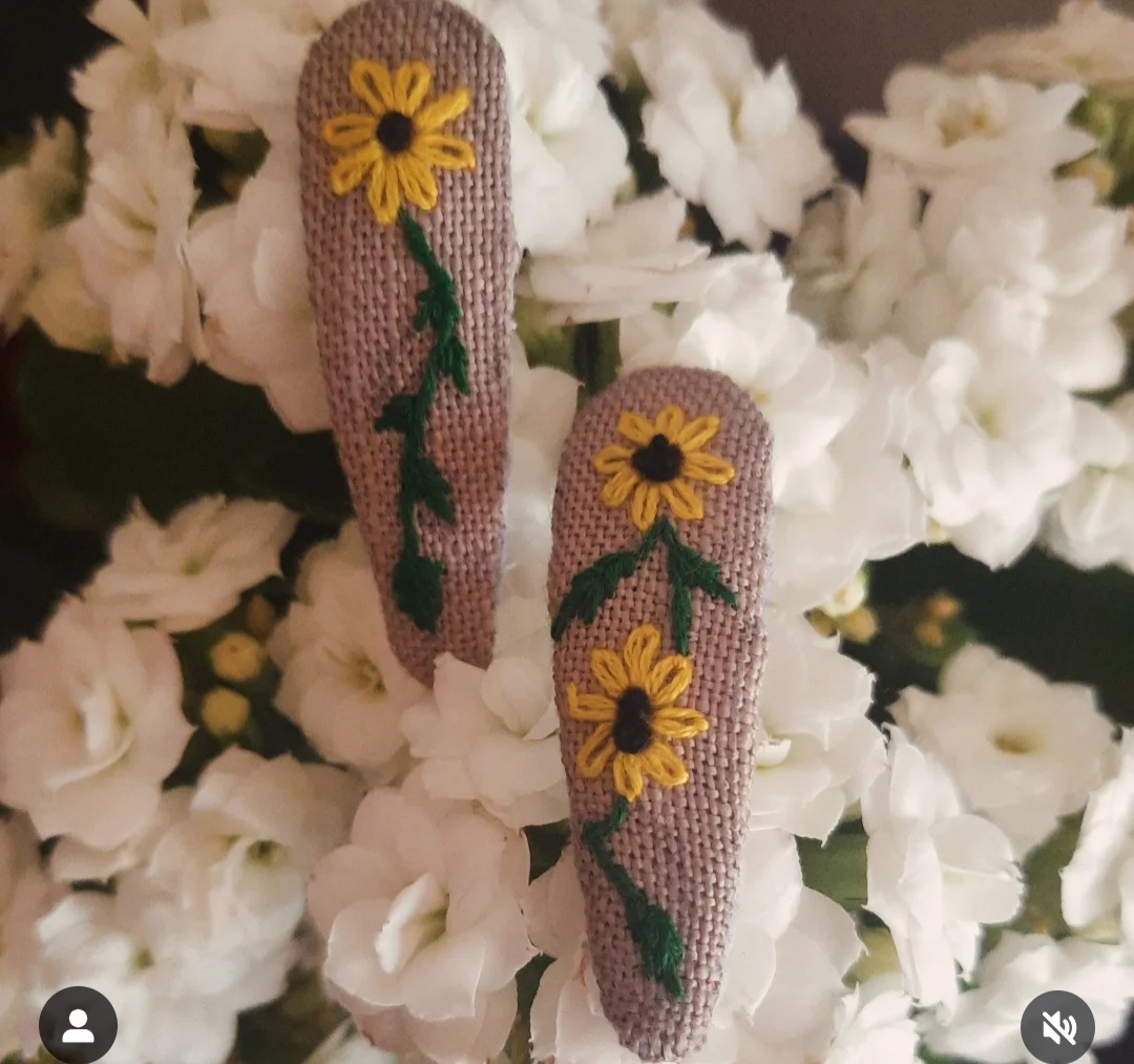 Cute Embroidered Hair Accessory/Personalised/Gifting/Floral