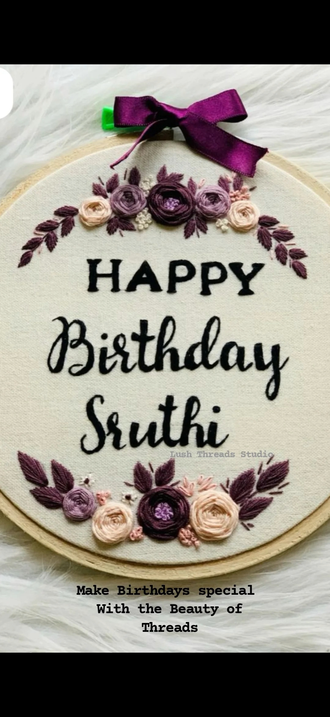 Customised Embroidery Hoops Available perfect for Birthdays, Anniversaries and many more Occasions