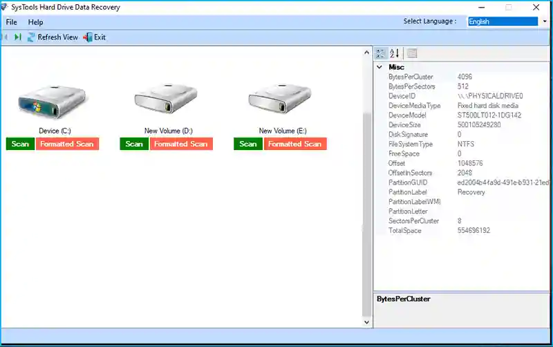 SysTools Hard Drive Recovery Tool