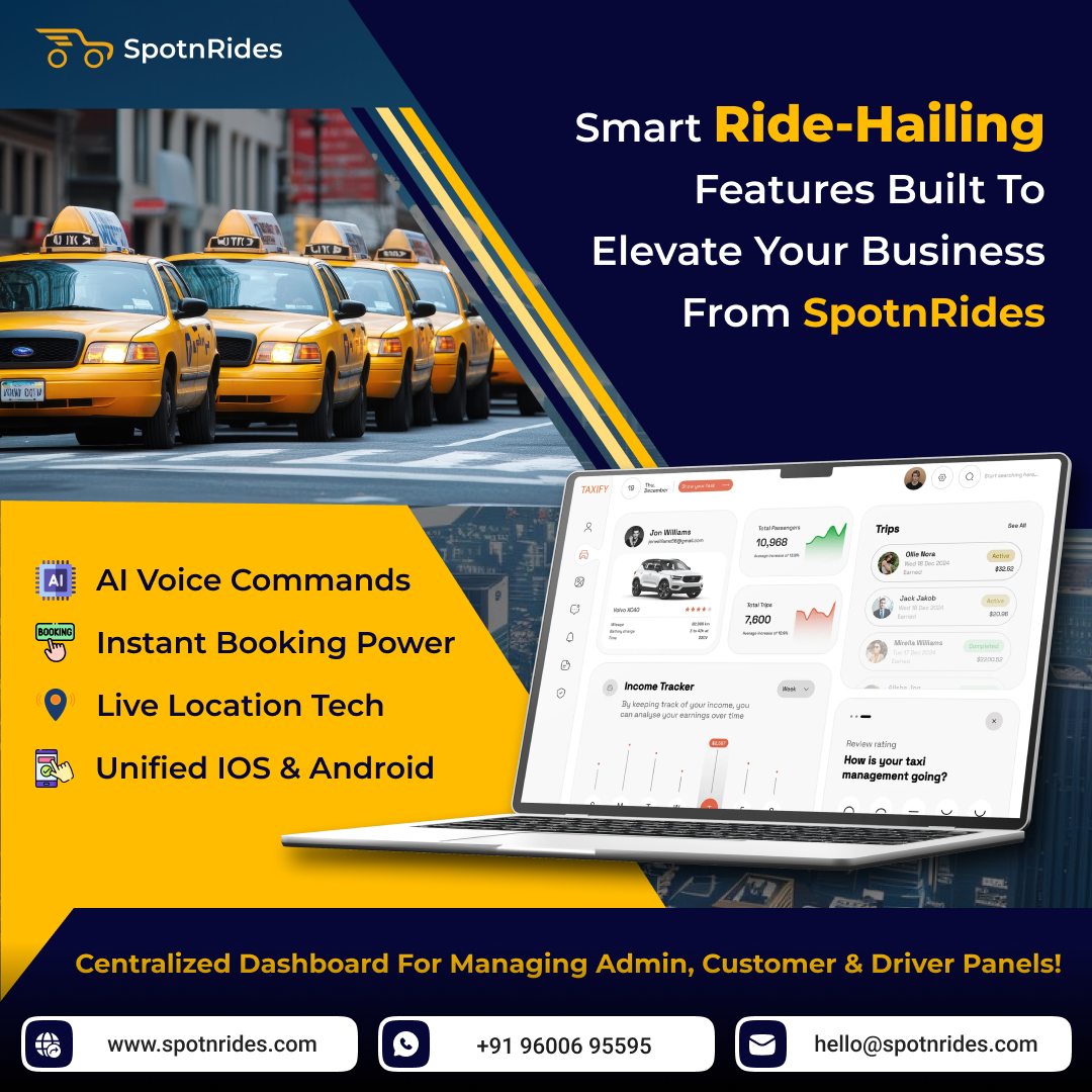 Uber Clone App Solution for Startups | SpotnRides Taxi App Development