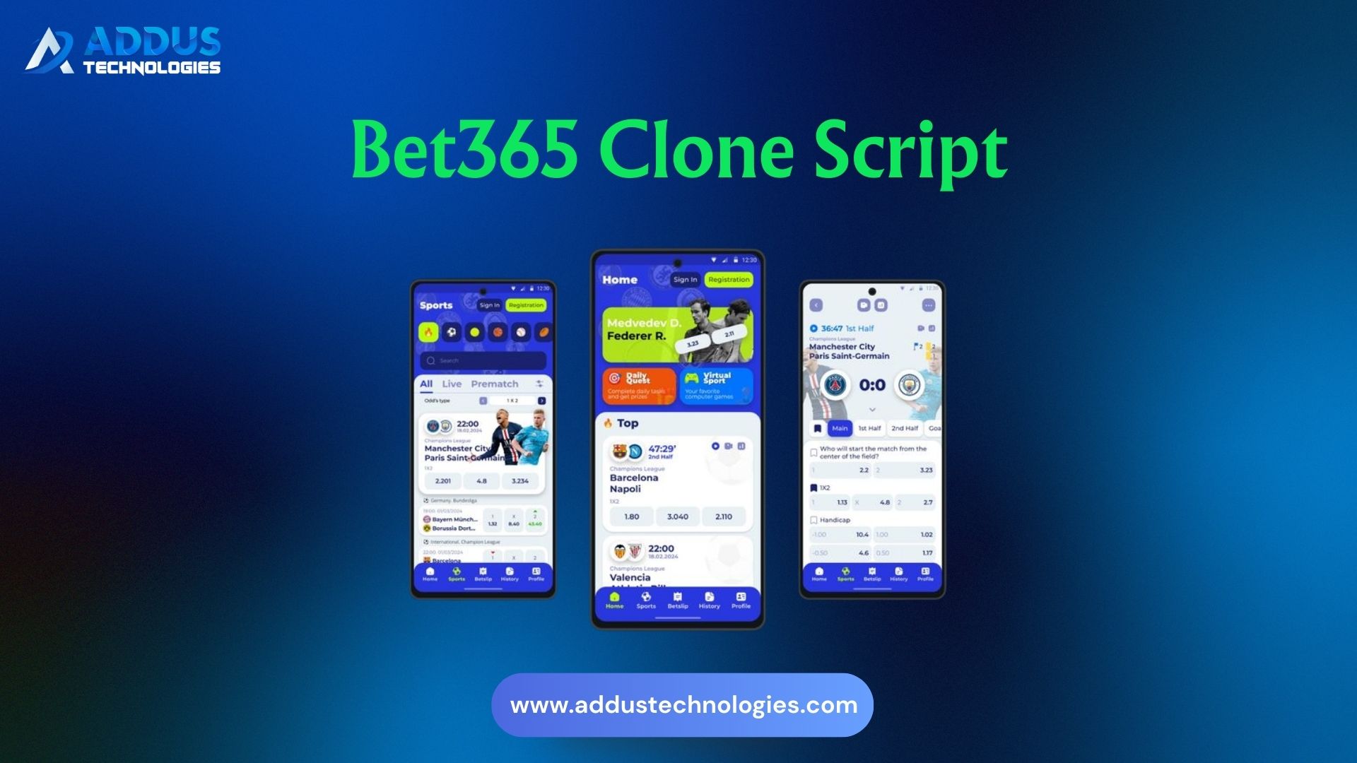 Addus – Bet365 clone script