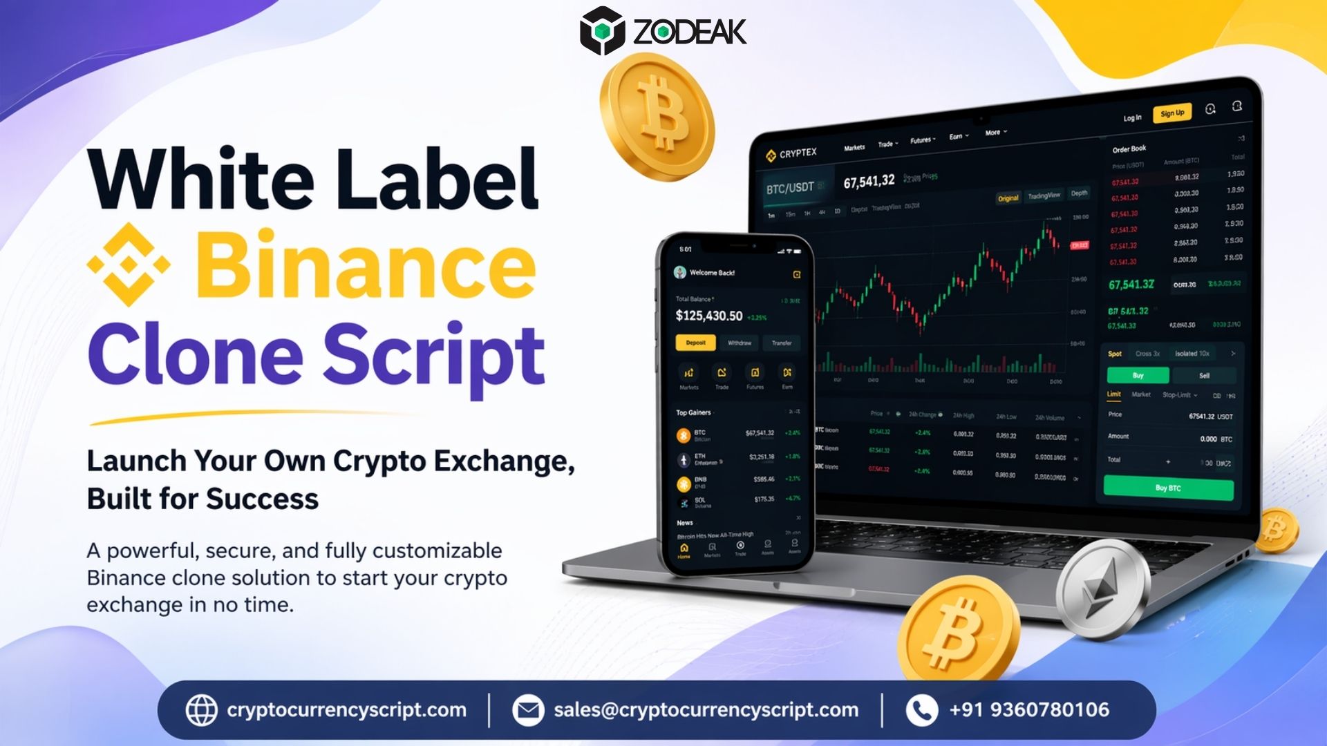 White Label Binance Clone Script in UAE | Zodeak